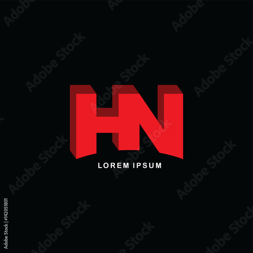 red block initial letter brand logo template logotype