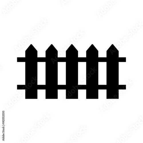 Black and white silhouette and isolated picket fence