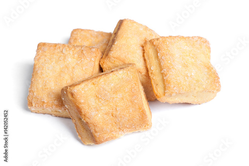 Square cookies isolated