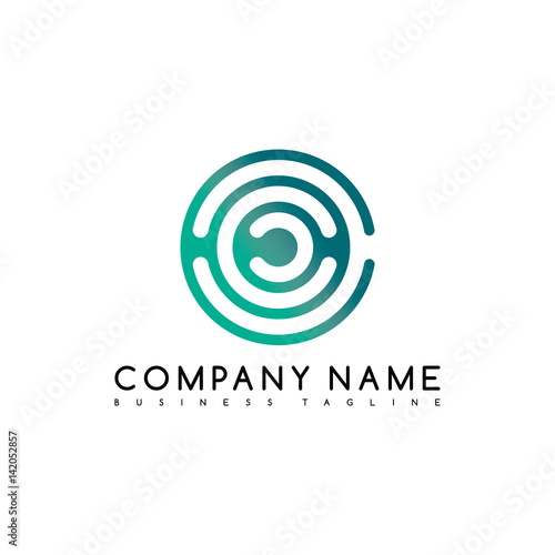 round circle logo logotype brand template vector art