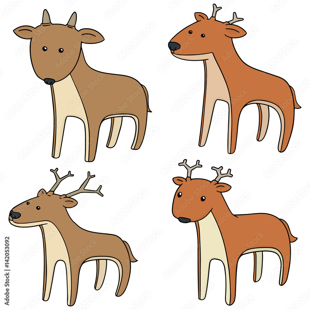Obraz premium vector set of deer
