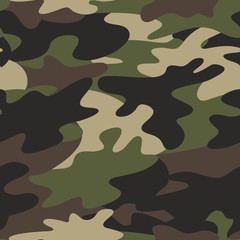 Fototapete Tarnmuster Klassisches Militär Camouflage Muster Grün  © Tetiana Pustovoitova