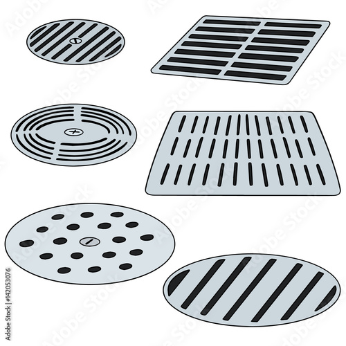 vector set of cover the drain