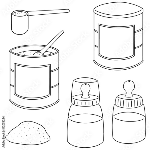 vector set of milk powder