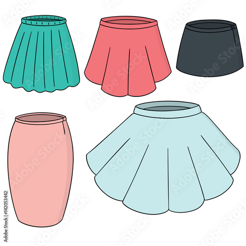 vector set of skirt