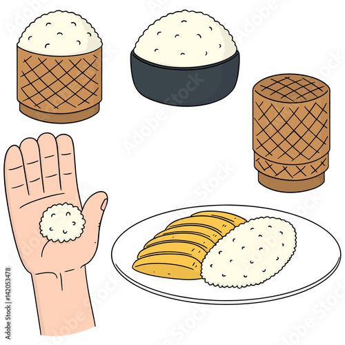 vector set of sticky rice