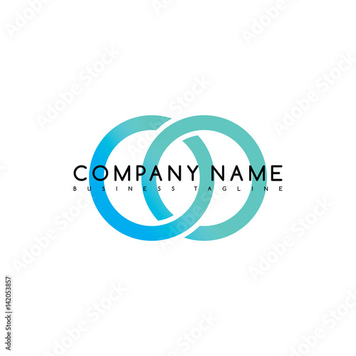 Vector Business emblem blue knot symbol curve looped icon logo logotype