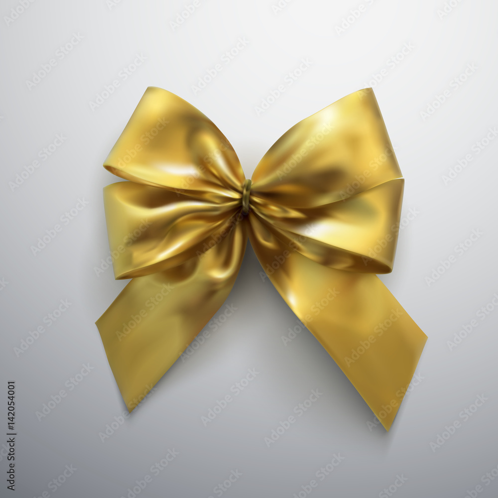 Golden Bow And Ribbons.