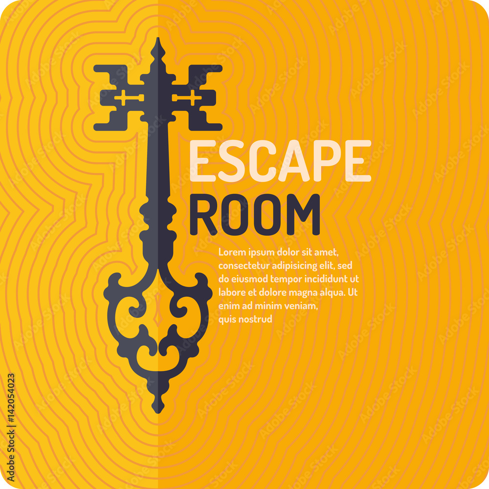 Fototapeta premium Real-life room escape and quest game poster.