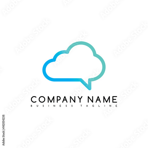 cloud chat brand company template logo logotype vector art