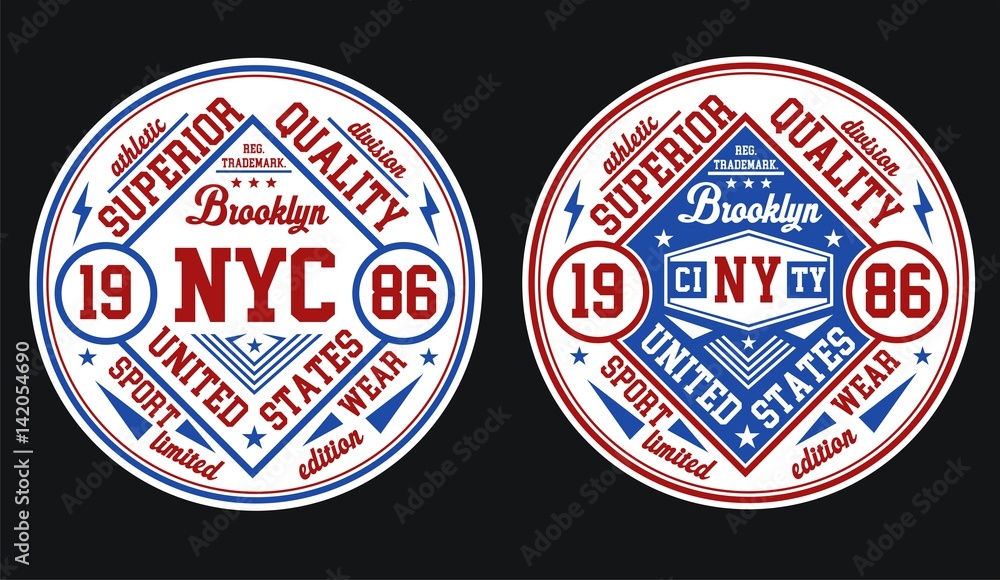 Typography Design Brooklyn, poster, Emblem, Vector.