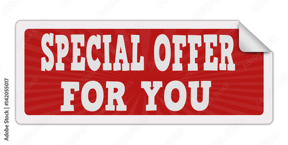 Label with text special offer for you inside Label with text special offer for you inside