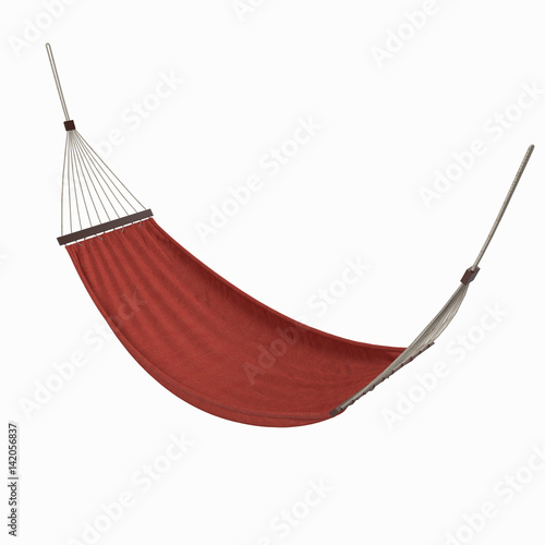 Red Hammock -  3d illustration isolated on a white background