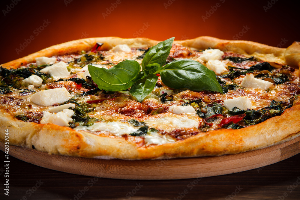 Pizza with mozzarella