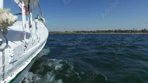 Felucca boat sailing down the Nile 