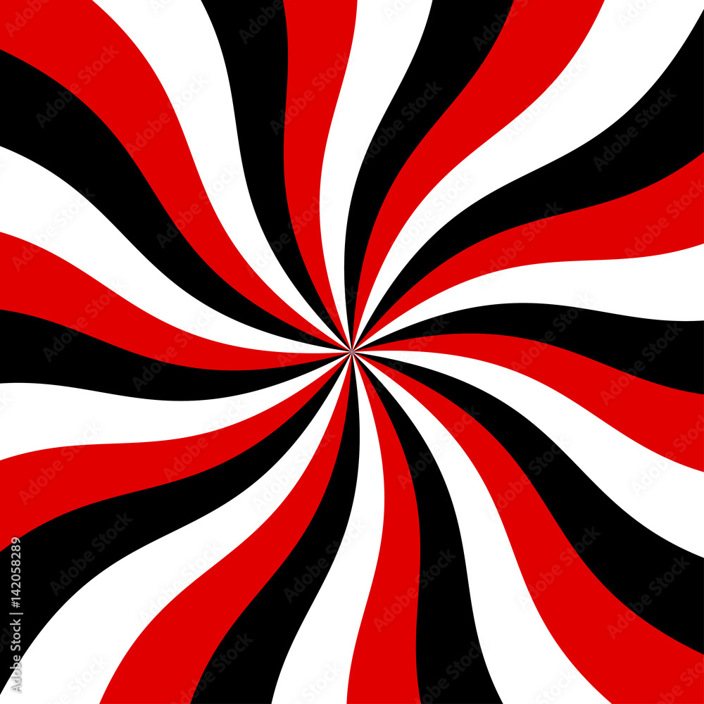 Sunburst red, black and white vector background. Abstract swirl graphic  design for wallpaper, banner and backdrop. Stock Vector | Adobe Stock