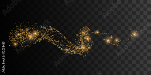 Glittering golden stream of sparkles.