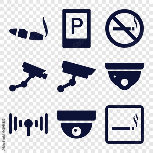 Set of 9 zone filled icons