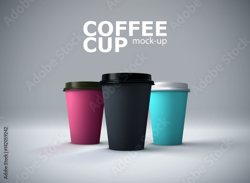 Paper coffee cups mock-up.