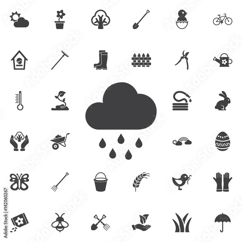 Cloud with rain icon