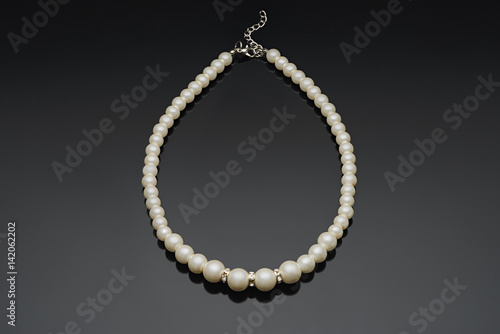 Pearl necklace close up