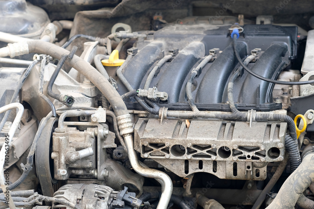 Fototapeta premium Car engine close up