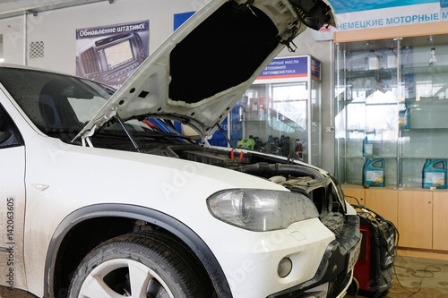 Car in a car repair station © Dmitry Vereshchagin