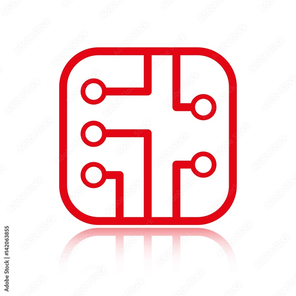 circuit board icon stock vector illustration flat design