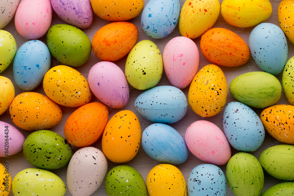Small multicolored Easter eggs. Spring background. Small multicolored Easter eggs. Spring background.