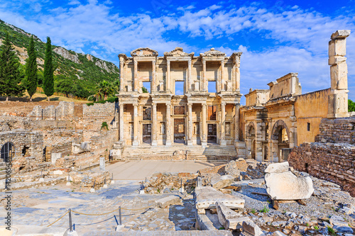 Izmir, Turkey. Library of Celsus in Ephesus Ancient city. photo