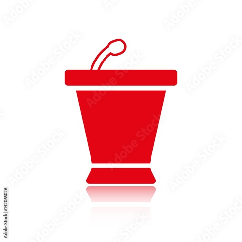lectern with microphone icon stock vector illustration flat design