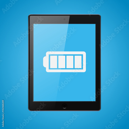 stylish digital tablet with battery icon conceptual design