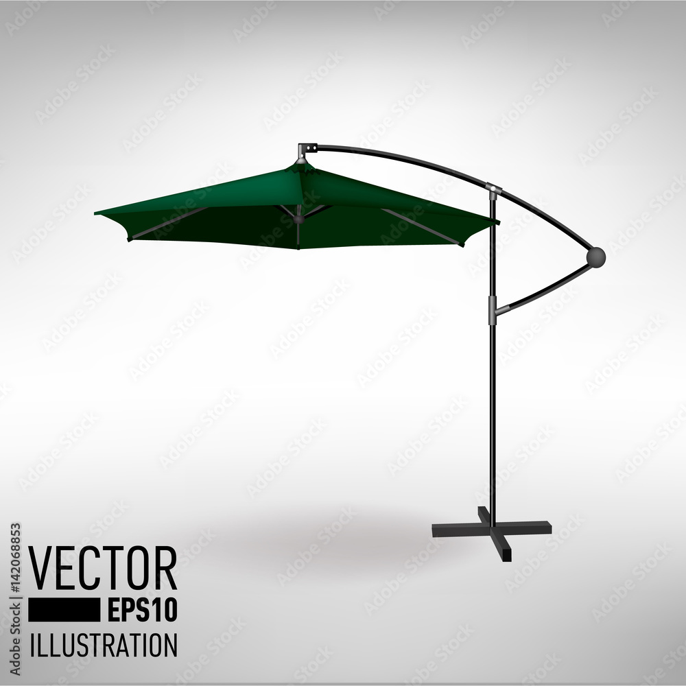 Green open umbrella for garden and beach cafe. Vector illustration
Green open umbrella for garden and beach cafe. Vector illustration