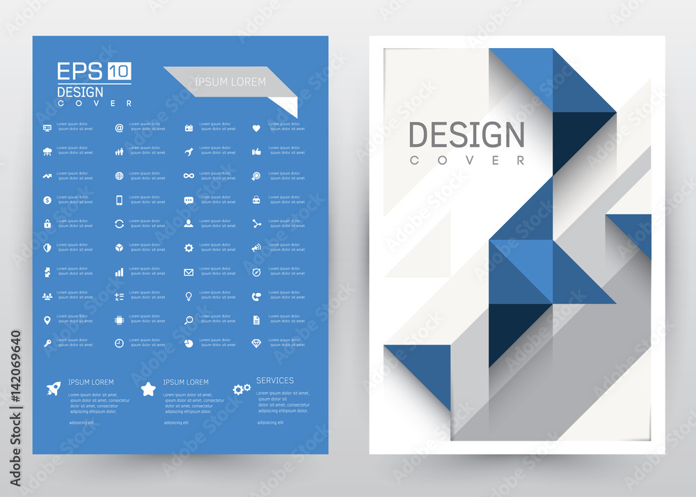 Vecteur Stock Cover Design Vector template set Brochure, Annual Report, Magazine, Poster