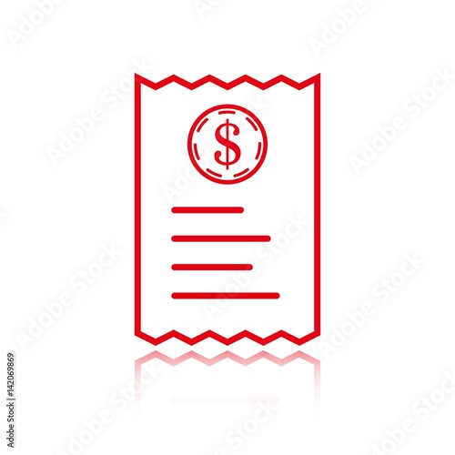 receipt icon stock vector illustration flat design