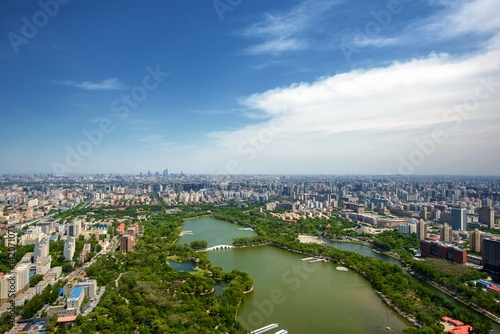 Beijing from above aerial shot
