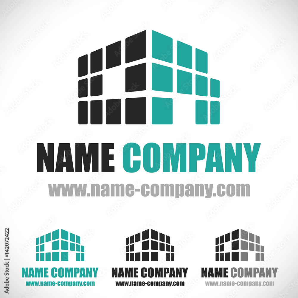 Fototapeta premium logo construction industrie lourde entreprise btp