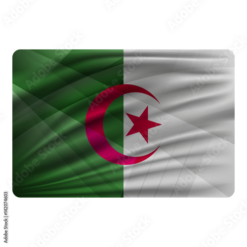 National flag of Algeria in modern design style.