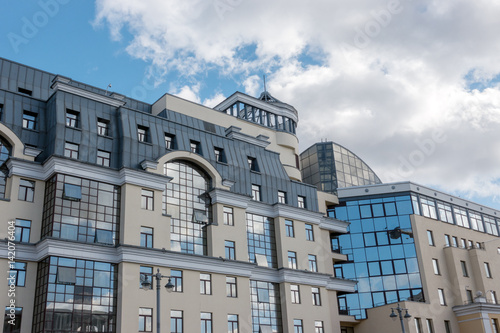 Modern building on blue sky background