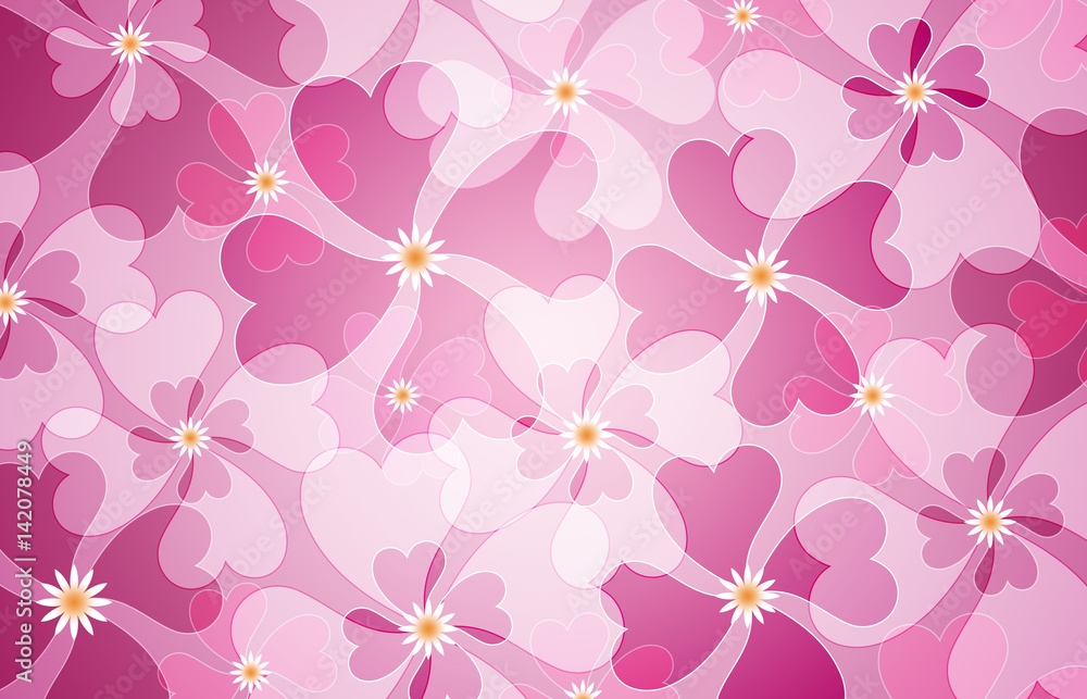 Abstract heart flowers background Abstract heart flowers background