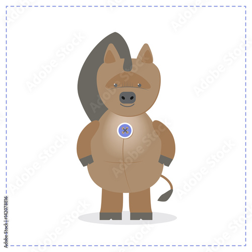 Нorse, a plush baby toy, a fun horse. Cartoon Vector