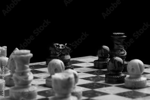 Chess on a black background