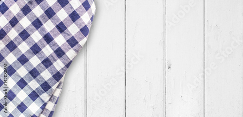 Fiber napkin. Checkered napkin on white background
