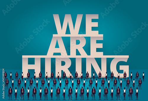 Business hiring concept. HR manager hiring employee or workers for job. Recruiting staff or personnel in corporate company.