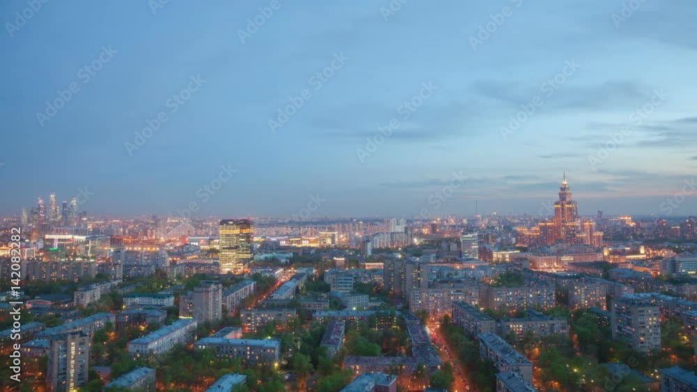 Moscow city day to night timelapse Moscow city day to night timelapse