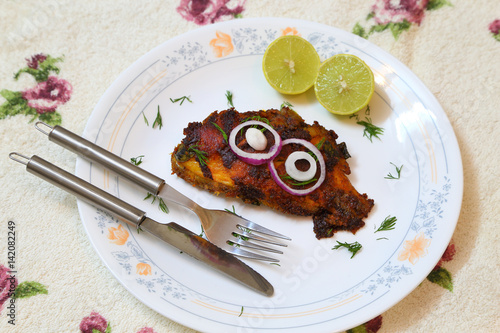 Wallpaper Mural Tasty and spicy fish fry from Indian cuisine. Torontodigital.ca