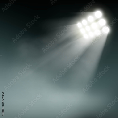 Stadium lights on a dark background.