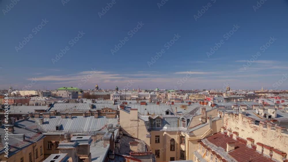 Roofs of Saint Petersburg day timelapse Roofs of Saint Petersburg day timelapse