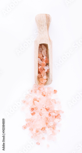 Pink himalayan salt isolated
