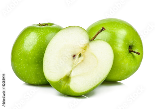 Green apple isolated on the white background